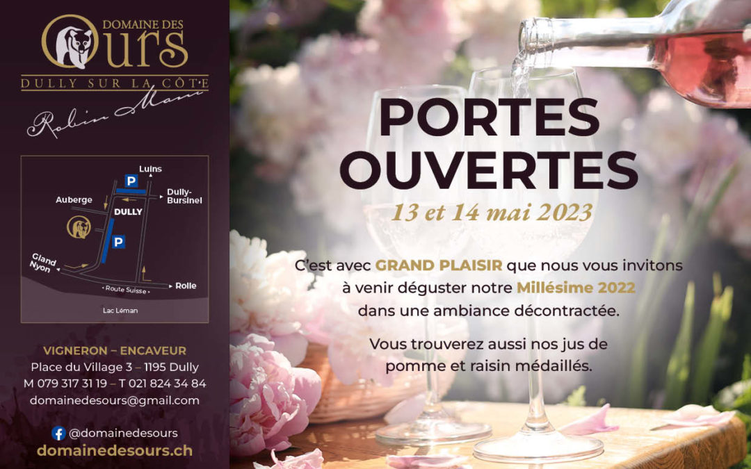 PORTES OUVERTES – Les 13 et 14 mai 2023